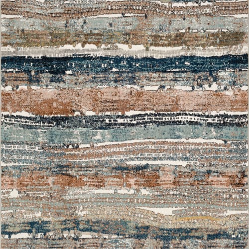 Epiphany Colorful Waves in Robin's Egg Blue Area Rugs