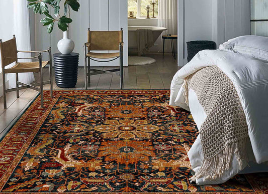 Amara Sapphire in Sapphire 5'3"x7'10" Area Rugs