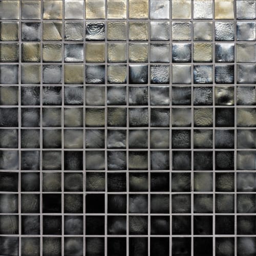 Uniquely Oceanside - Irid 1 x 1 in Black Glass Tile