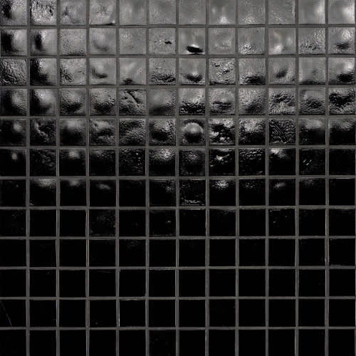 Uniquely Oceanside - Non Irid 1 x 1 in Black Glass Tile