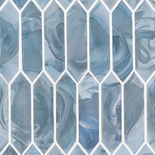 Blue Shimmer in Blue Shimmer Picket Glass Tile Glass Tile