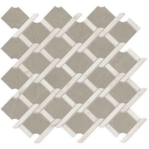Classentino Marble in Coliseum Gray & Palazzo White Polished - 14x14.5 Tile