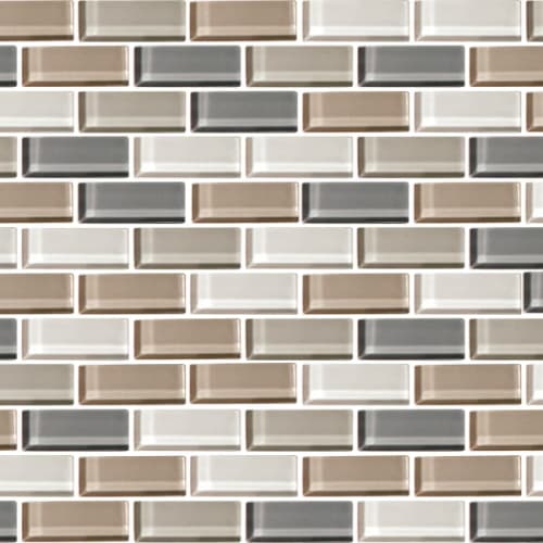Color Wave - Brick Joint in Willow Water Bl Glass Tile
