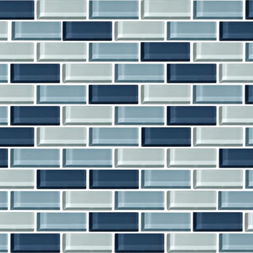 Color Wave - Brick Joint in Winter Blues Glass Tile