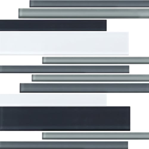 Color Wave - Random Interlocking in Evening Mixer Glass Tile