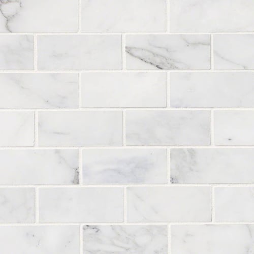 Calacatta Cressa in Calacatta Cressa White Subway Tile 2x4 Natural Stone