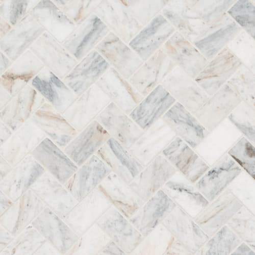 Capri Blue in Capri Blue 1x2 Herringbone Honed Natural Stone