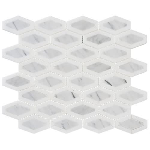Garden Party in Coconut White 2x3 Diamond Natural Stone