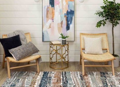 Colorful Waves Robin's Egg Blue in Robin's Egg Blue 2'4"x7'10" Area Rugs