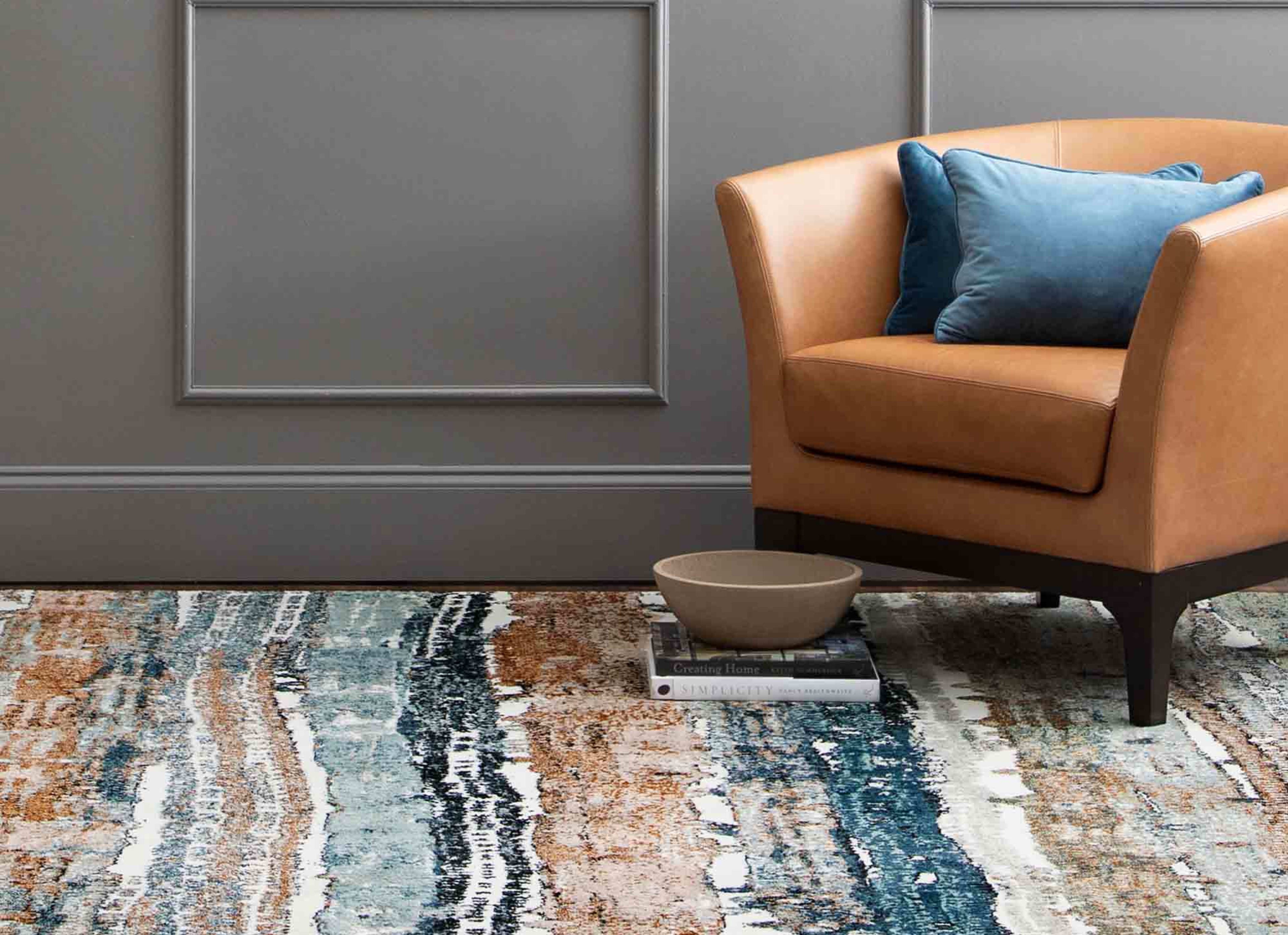 Colorful Waves Robin's Egg Blue in Robin's Egg Blue 5'3"x7'10" Area Rugs