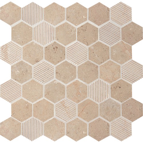 Limestone Collection in Corton Sable Hexagon Natural Stone