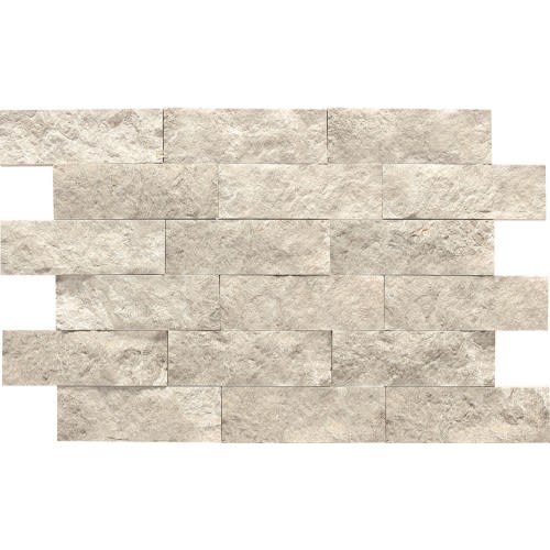 Limestone Collection in Arctic Gray 2x6 Brick Joint Polished Natural Stone