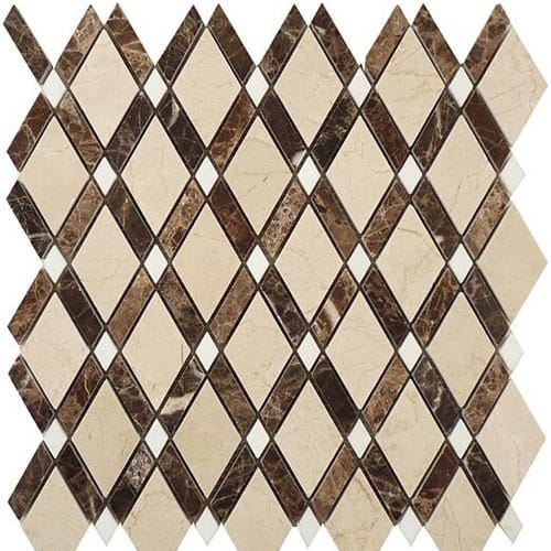 Diamond in Crema Marfil-Emperador Dark-Thassos White Natural Stone