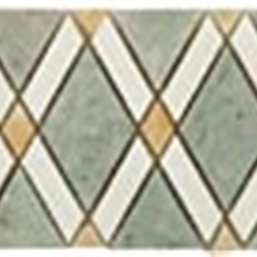 Diamond in Ming Green Light-Thassos White-Honey Onyx Listello Natural Stone