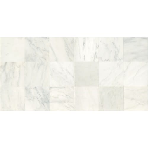 Marble Collection in First Snow Elegance 12x24 Polished Natural Stone
