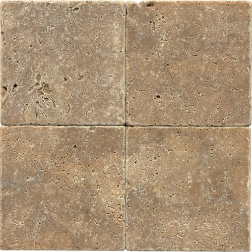 Travertine Collection in Noce 6x6 Textured Natural Stone