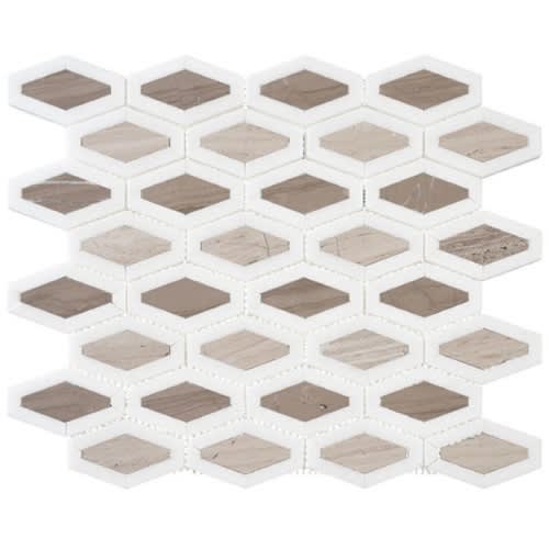 Garden Party in Espresso Tan 2x3 Diamond Natural Stone