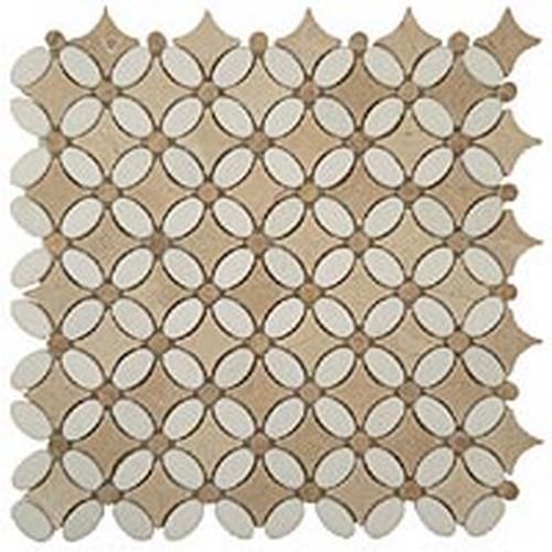 Flower in Thassos White-Emperador Light-Crema Marfil Natural Stone