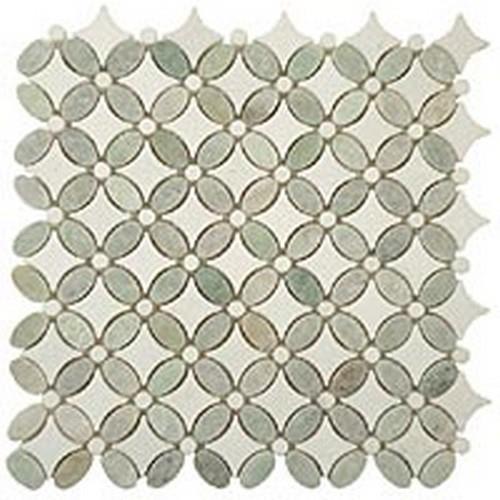 Flower in Ming Green-Thassos White-Thassos White Natural Stone