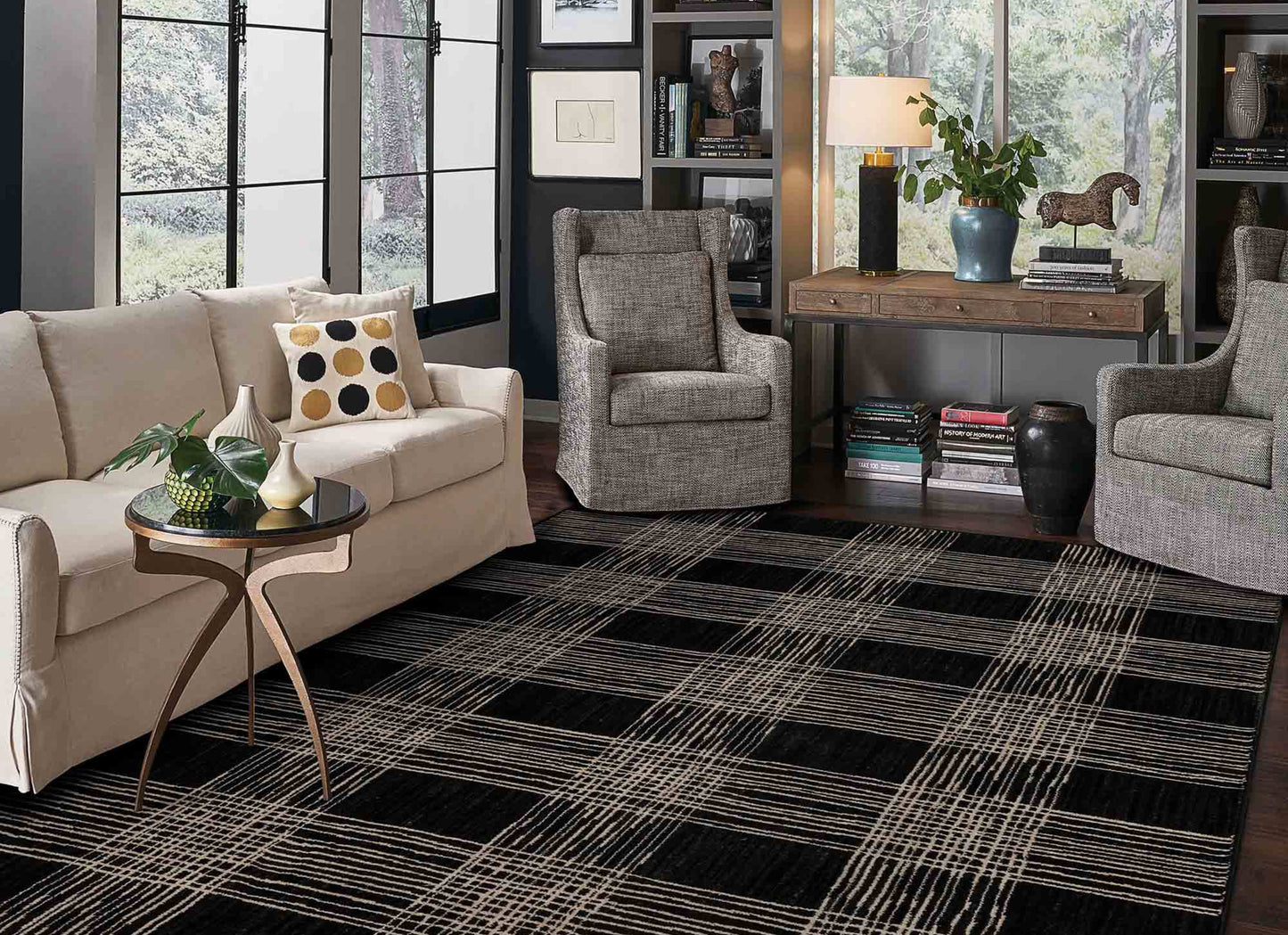 Fontana Onyx in Onyx 5'3"x7'10" Area Rugs