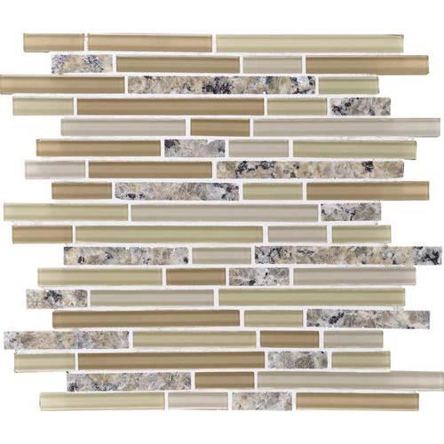 Granite Radiance in New Venetian Gold Blend Glass Tile
