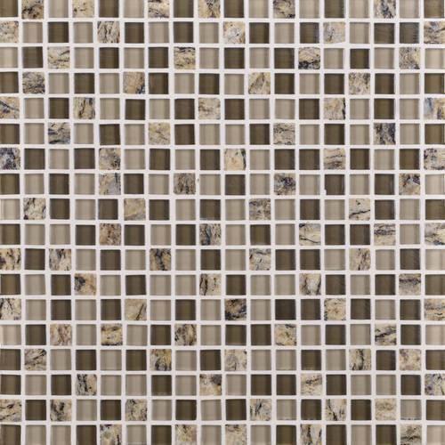 Granite Radiance in Santa Cecilia Blend Glass Tile
