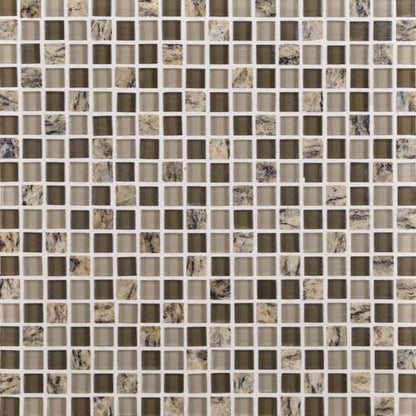 Granite Radiance in Santa Cecilia Blend Glass Tile