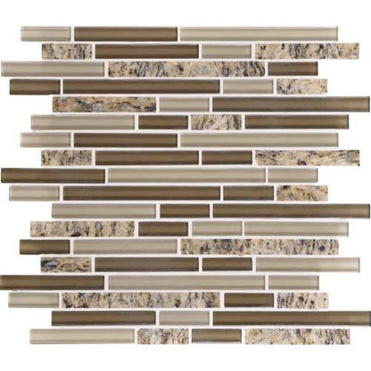 Granite Radiance in Santa Cecilia Blend Glass Tile