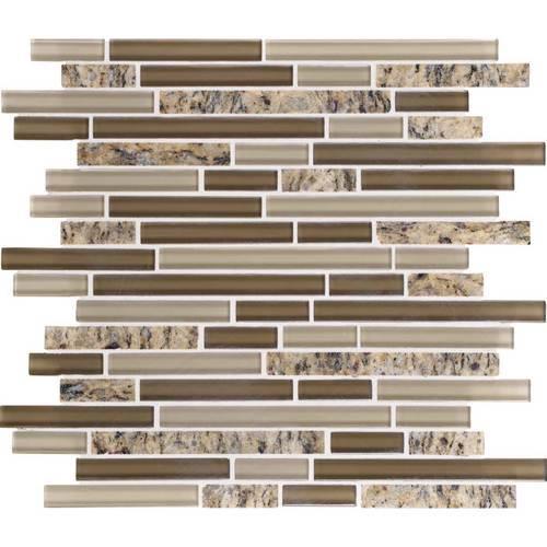 Granite Radiance in Santa Cecilia Blend Glass Tile
