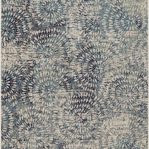 Imprinted Blooms Aqua in Multicolor Area Rugs