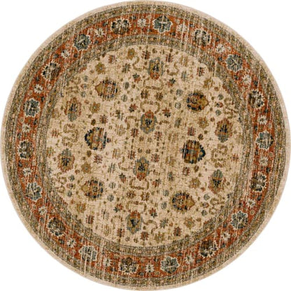Koyna Cream in Cream 8'Round Area Rugs