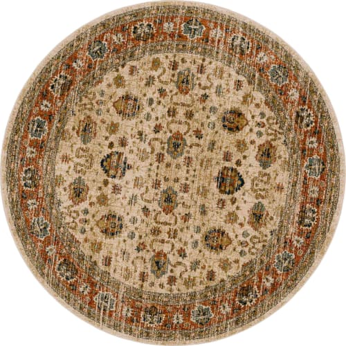 Koyna Cream in Cream 8'Round Area Rugs