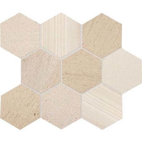 Haven Point in Honest Greige 4 In. Hexagon Mosaic - 4x4 Tile