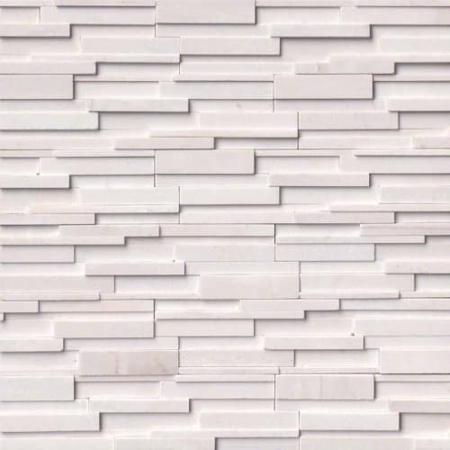 Rockmount Stacked Stone Collection in Arctic White 3d Natural Stone
