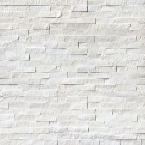 Rockmount Stacked Stone Collection in Cosmic White Natural Stone