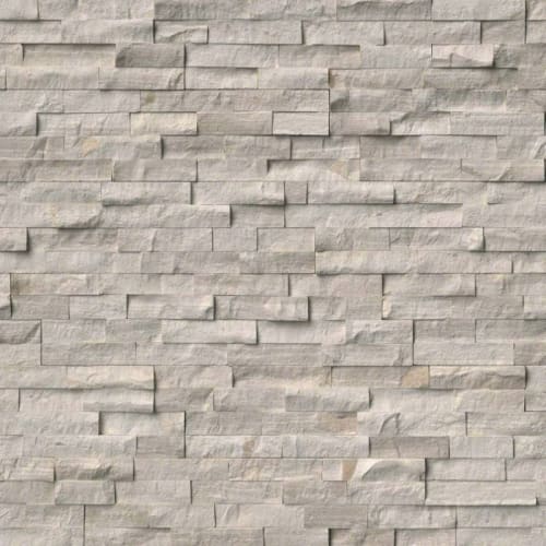 Rockmount Stacked Stone Collection in White Oak Splitface Natural Stone