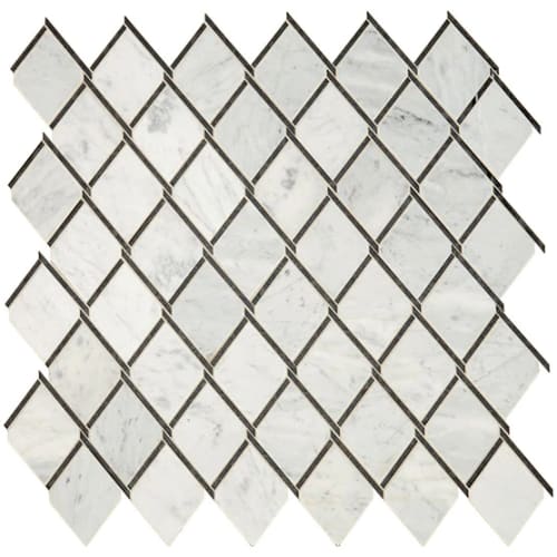 Lavaliere in Carrara White/Black Ant Mirror Chain Link Tile