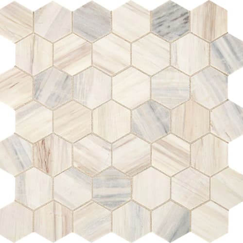 Fonte in Pier White Hexagon Natural Stone