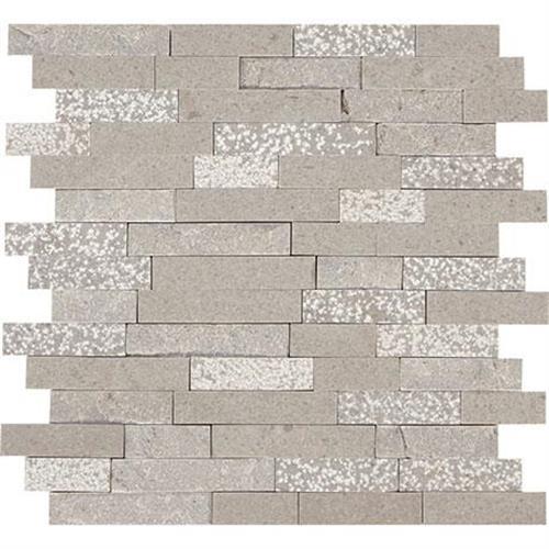 Predella in Meta Silver Mosaic (Random Linear) - 12x12 Tile