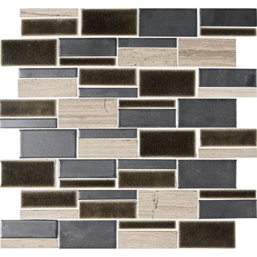 Midpark Mosaics in Shadow Mosaic (Rectangle 3"xrandom) - 13x12 Tile