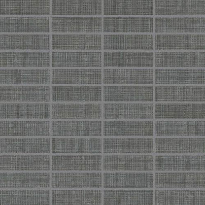 Fabric Art in Modern Textile Dark Gray 1x3 Tile
