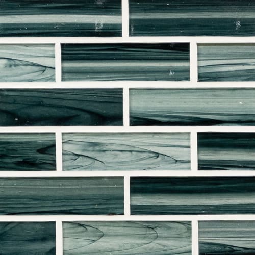 Midnight in Midnight Blue Ombre Tile 2x6 Glass Tile