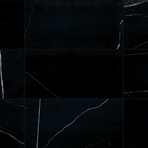 Pietra Divina in Nero Marquina 4 X 12 Honed Natural Stone