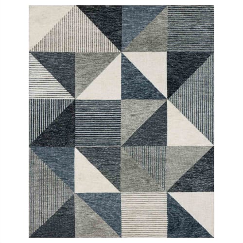 Oblique Blue in Blue 8'X10' Area Rugs