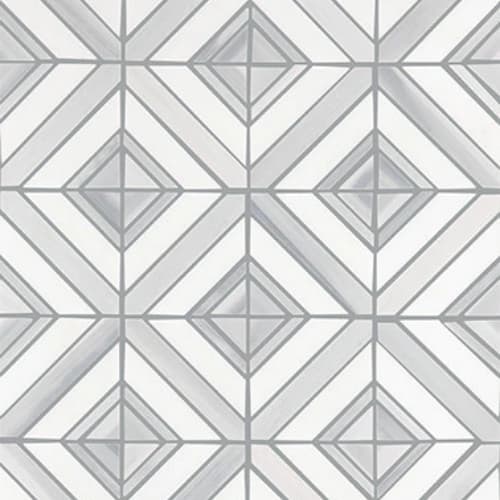 Perfit Mosaix in Grey Palissandro & Thassos Maze Tile