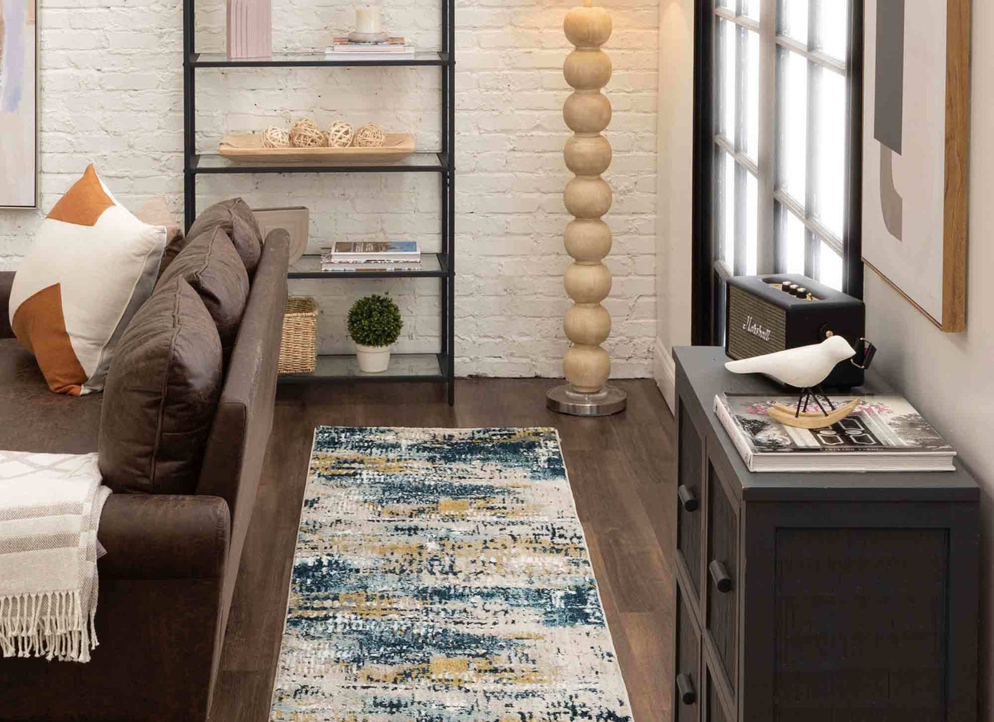 Placid Majolica Blue in Majolica Blue 2'4"x7'10" Area Rugs