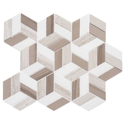 Joyous Moments in Quaint Corner 1x2 1/4 Hex Natural Stone