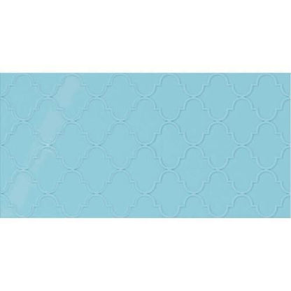 Showscape in Crisp Blue Arabesque 12x24 Tile
