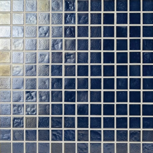 Uniquely Oceanside - Irid 1 x 1 in Sapphire Glass Tile