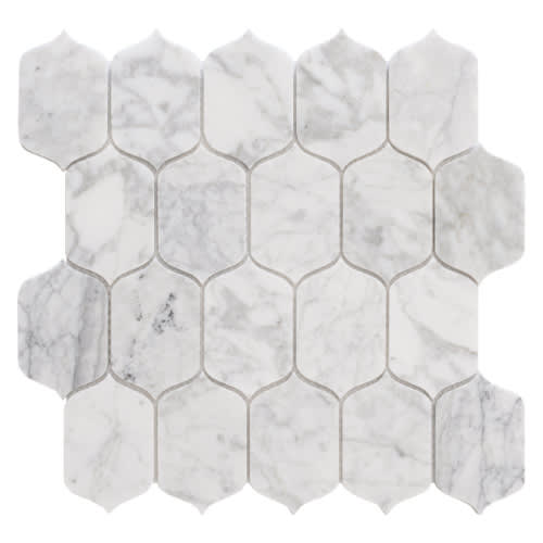 Lantern in White Carrara Glass Tile